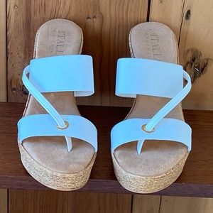 Italian Shoemakers White Wedges Sandals